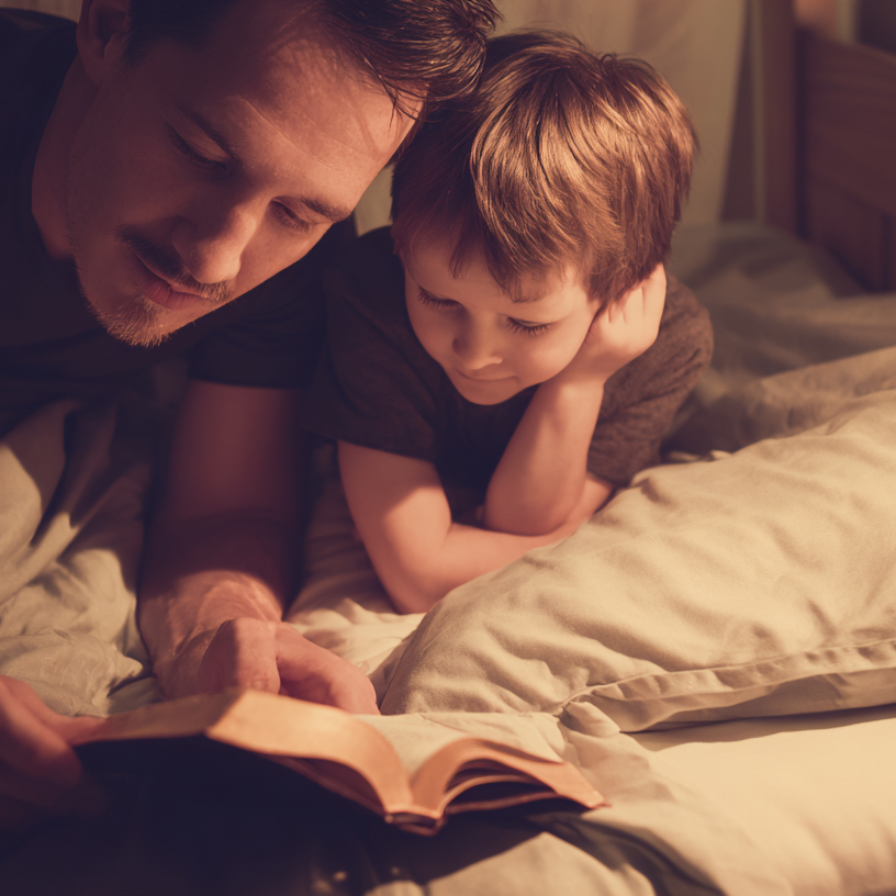 dad reading with his son
